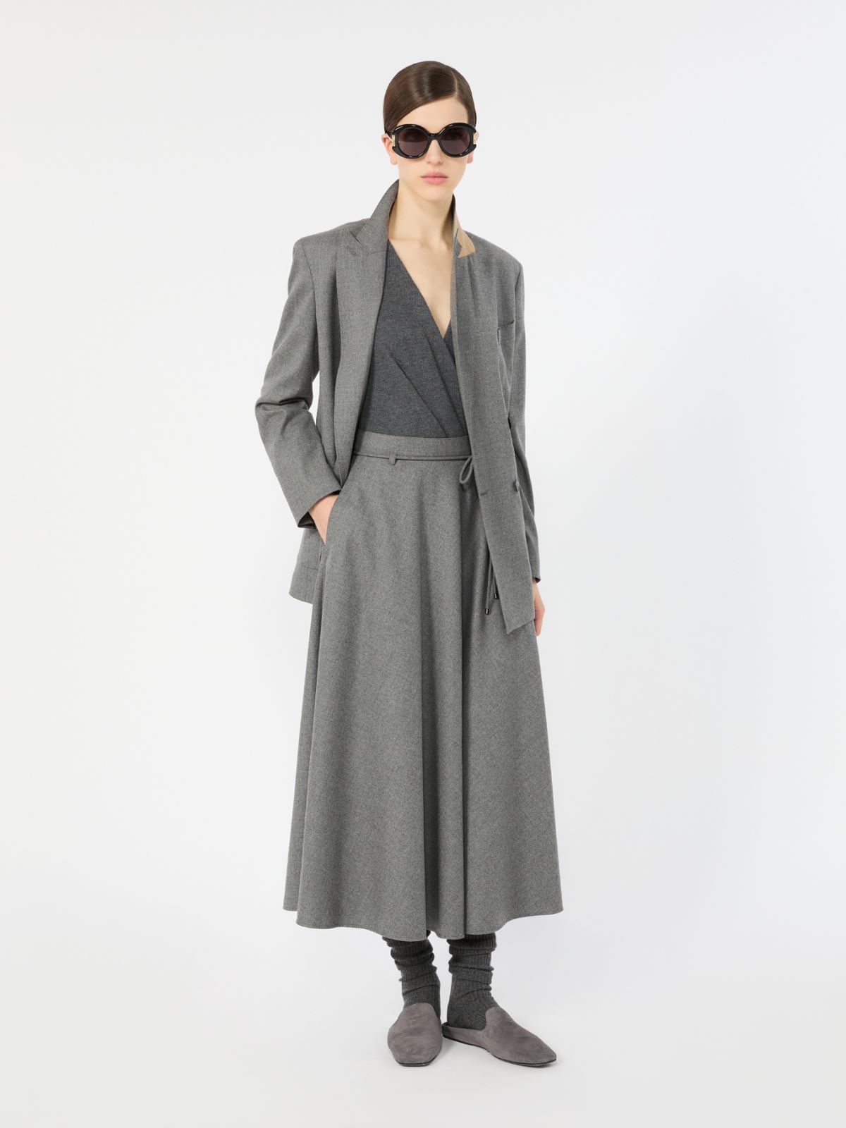 Cashmere yarn sweater bodysuit - DARK GREY - Max Mara