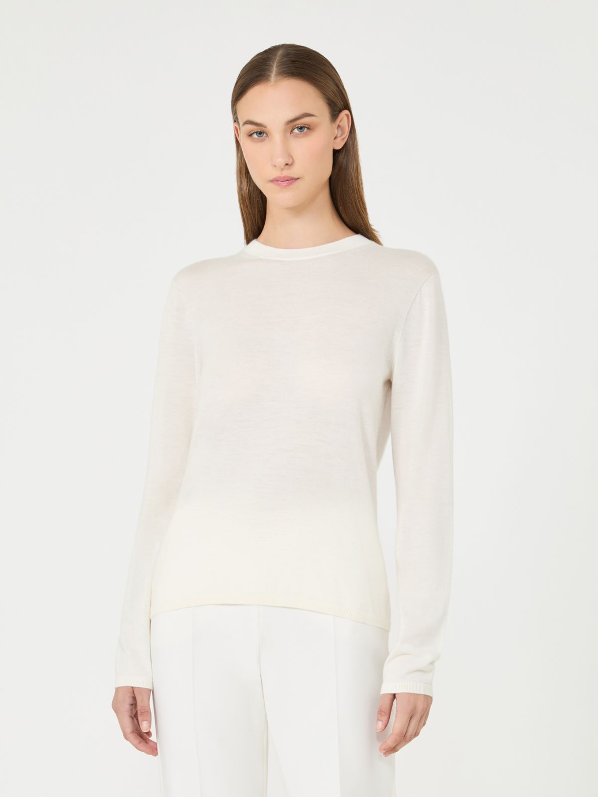 Cashmere yarn crew-neck sweater - WHITE - Max Mara - 2