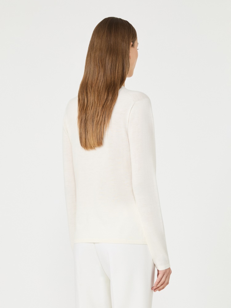 Cashmere yarn crew-neck sweater - WHITE - Max Mara - 3