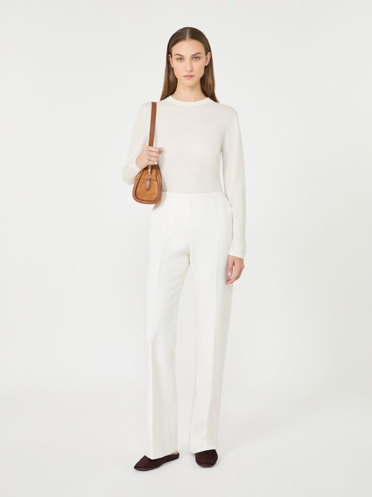 Cashmere yarn crew-neck sweater - WHITE - Max Mara