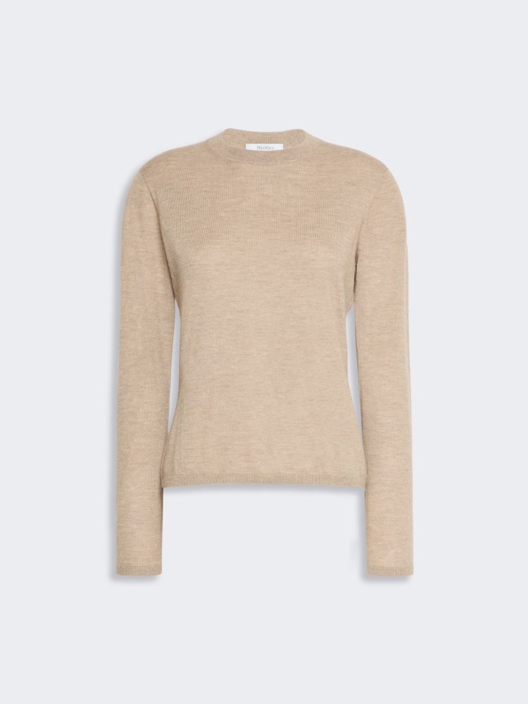 Cashmere yarn crew-neck sweater - SAND