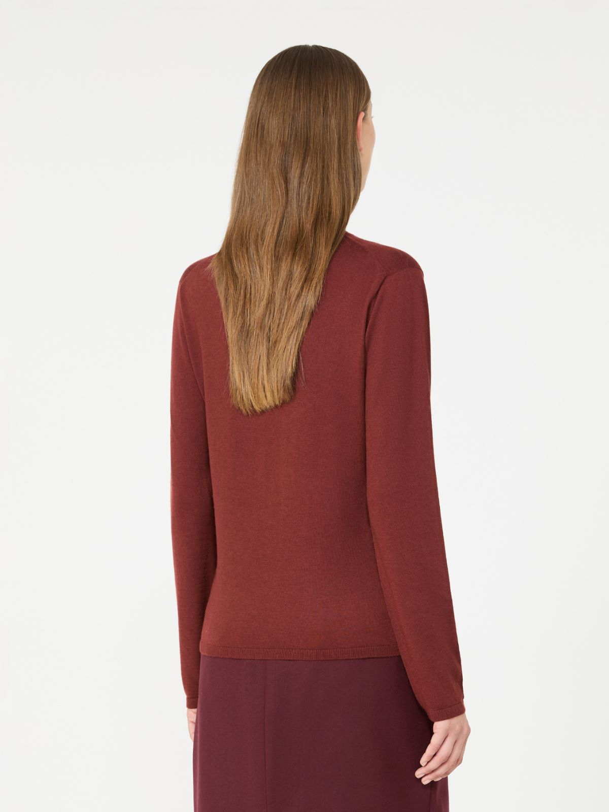 Cashmere yarn crew-neck sweater - RUST - Max Mara - 3