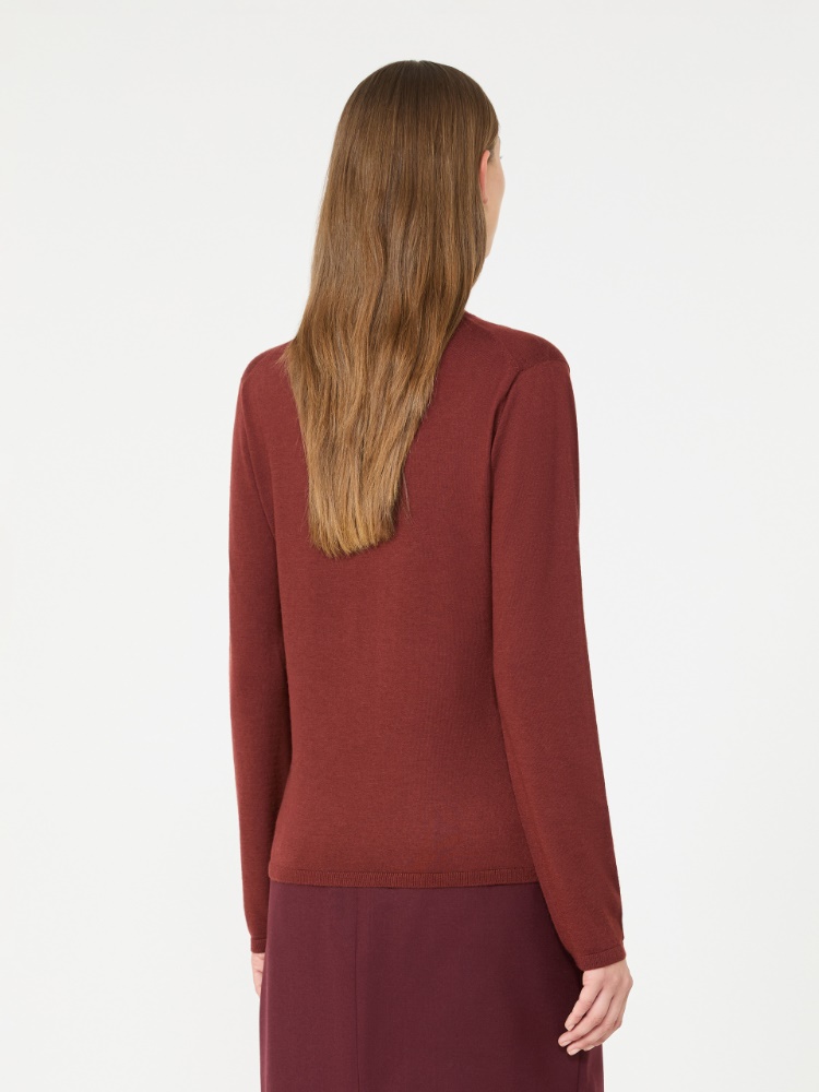 Cashmere yarn crew-neck sweater - RUST - Max Mara - 3