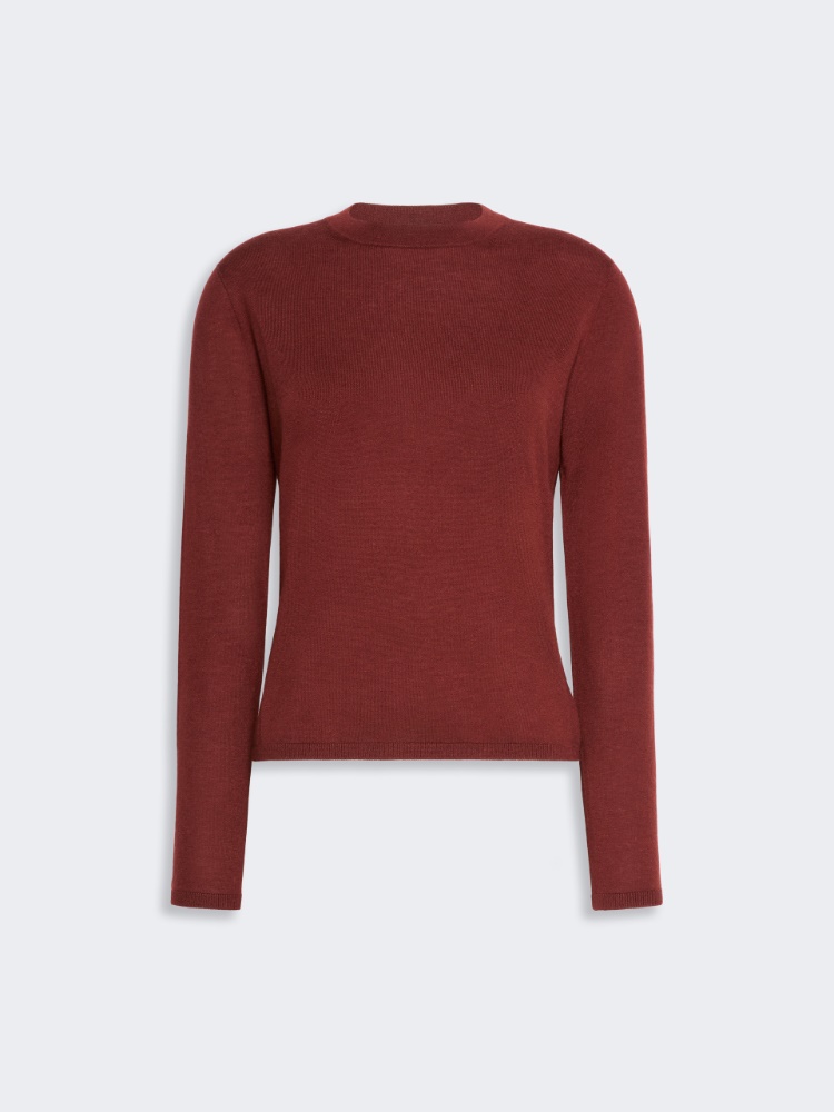 Cashmere yarn crew-neck sweater - RUST