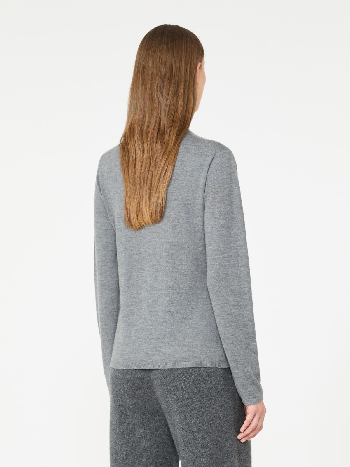 Cashmere yarn crew-neck sweater - MEDIUM GREY - Max Mara - 3