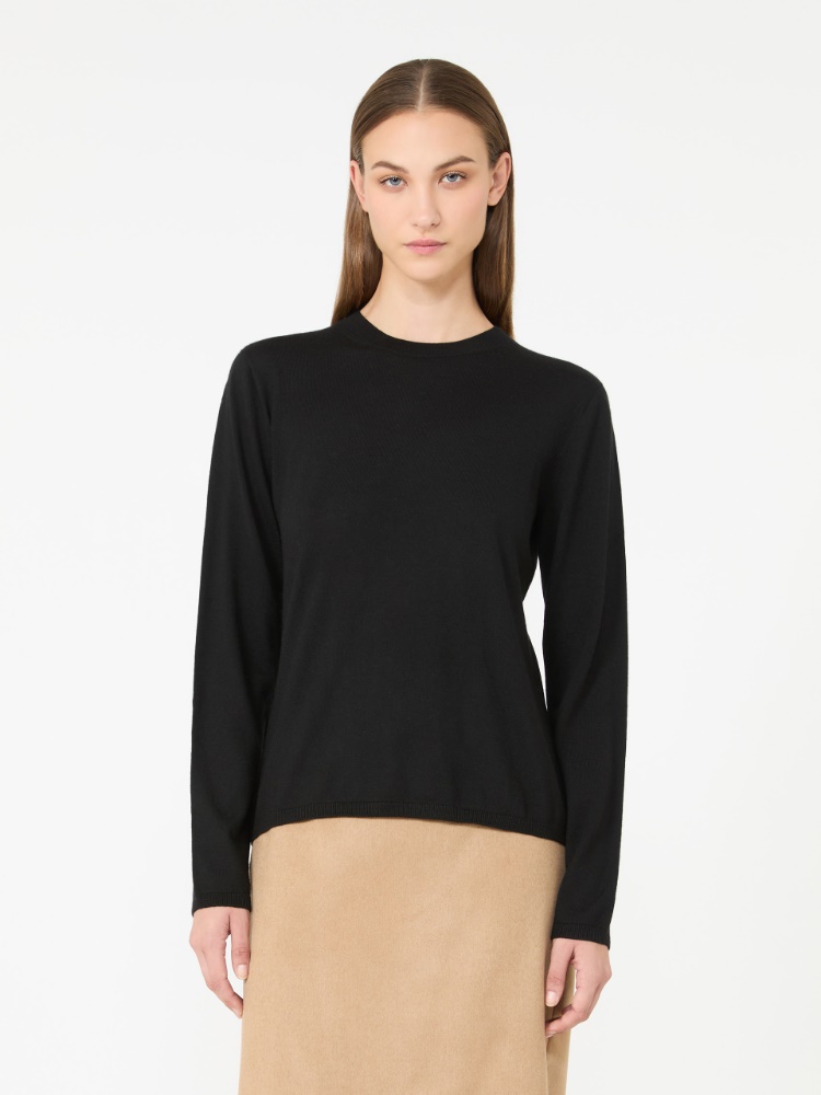 Cashmere yarn crew-neck sweater - BLACK - Max Mara - 2