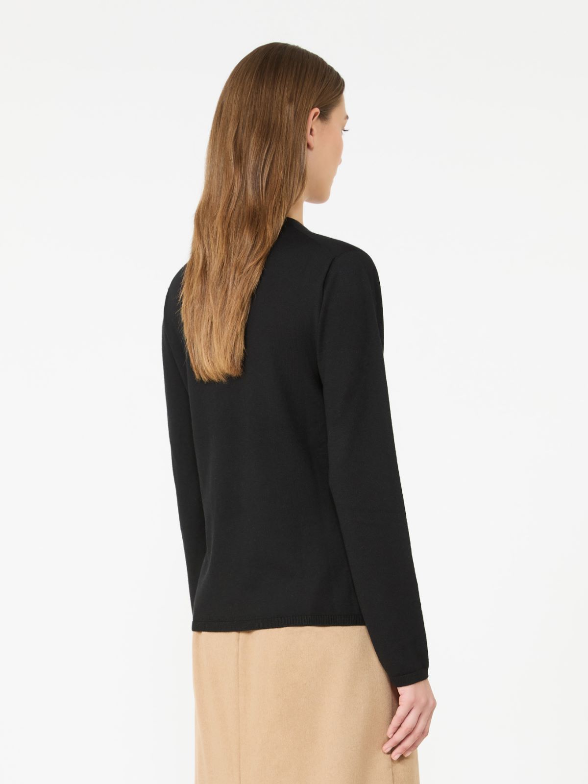 Cashmere yarn crew-neck sweater - BLACK - Max Mara - 3