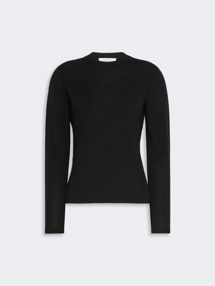 Cashmere yarn crew-neck sweater - BLACK - Max Mara - 4