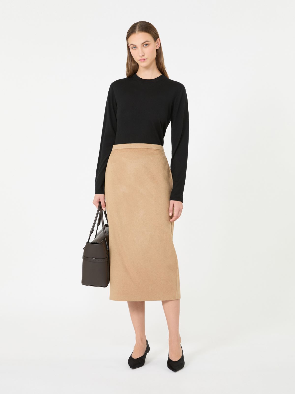 Cashmere yarn crew-neck sweater - BLACK - Max Mara