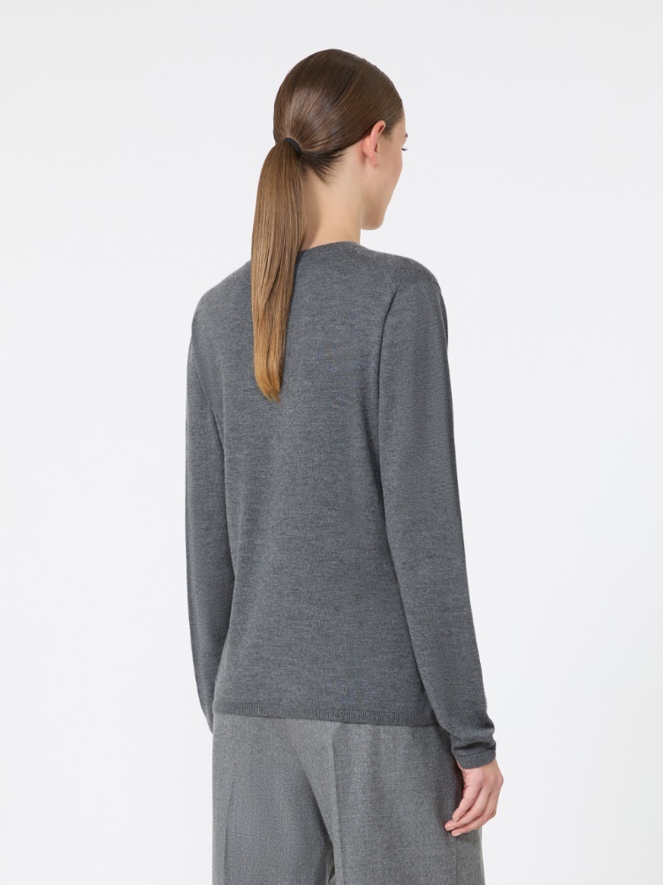 Cashmere yarn crew-neck sweater - DARK GREY - Max Mara - 3