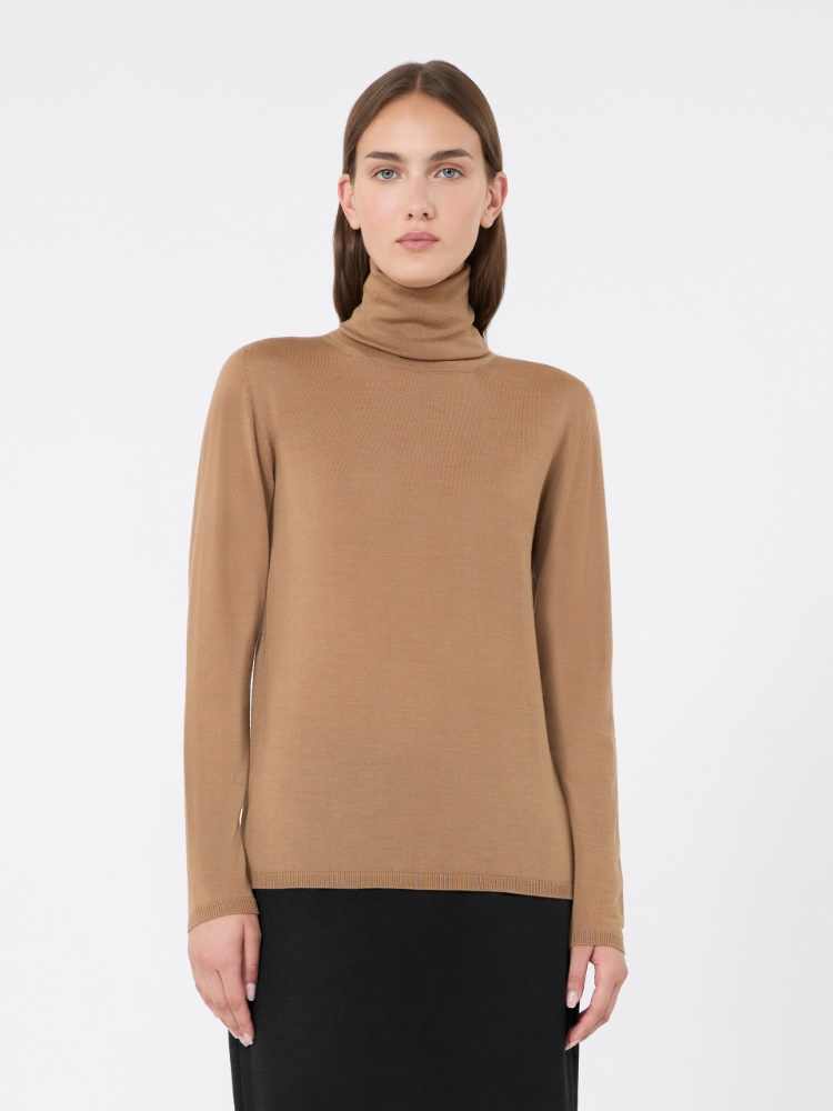 Wool yarn polo-neck sweater - CAMEL - Max Mara - 2