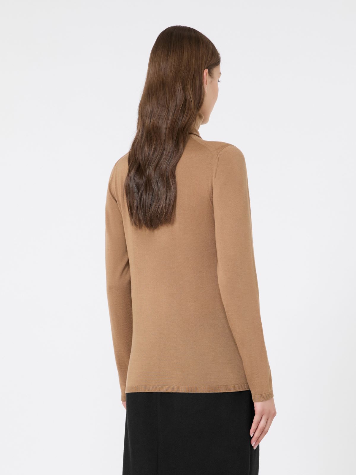 Wool yarn polo-neck sweater - CAMEL - Max Mara - 3