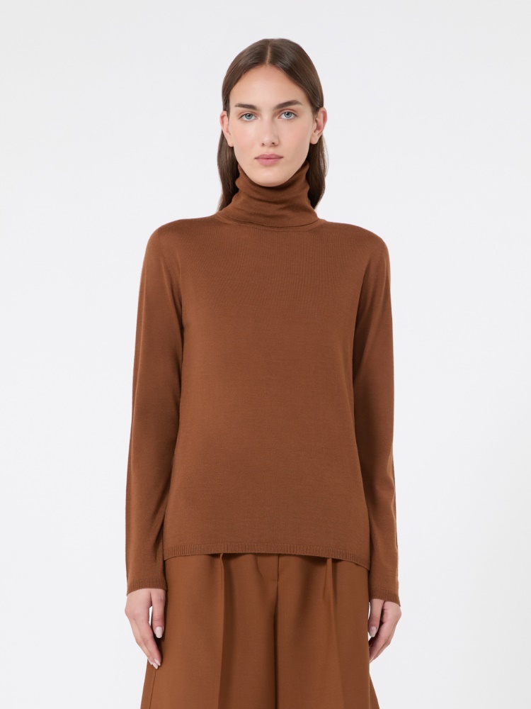 Wool yarn polo-neck sweater - TOBACCO - Max Mara - 2