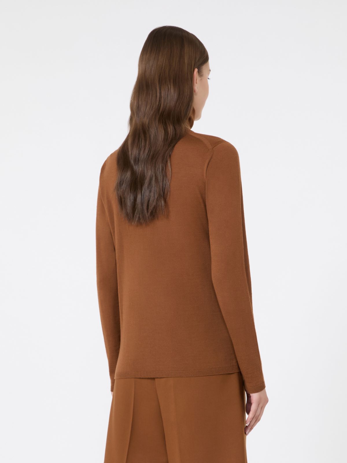 Wool yarn polo-neck sweater - TOBACCO - Max Mara - 3