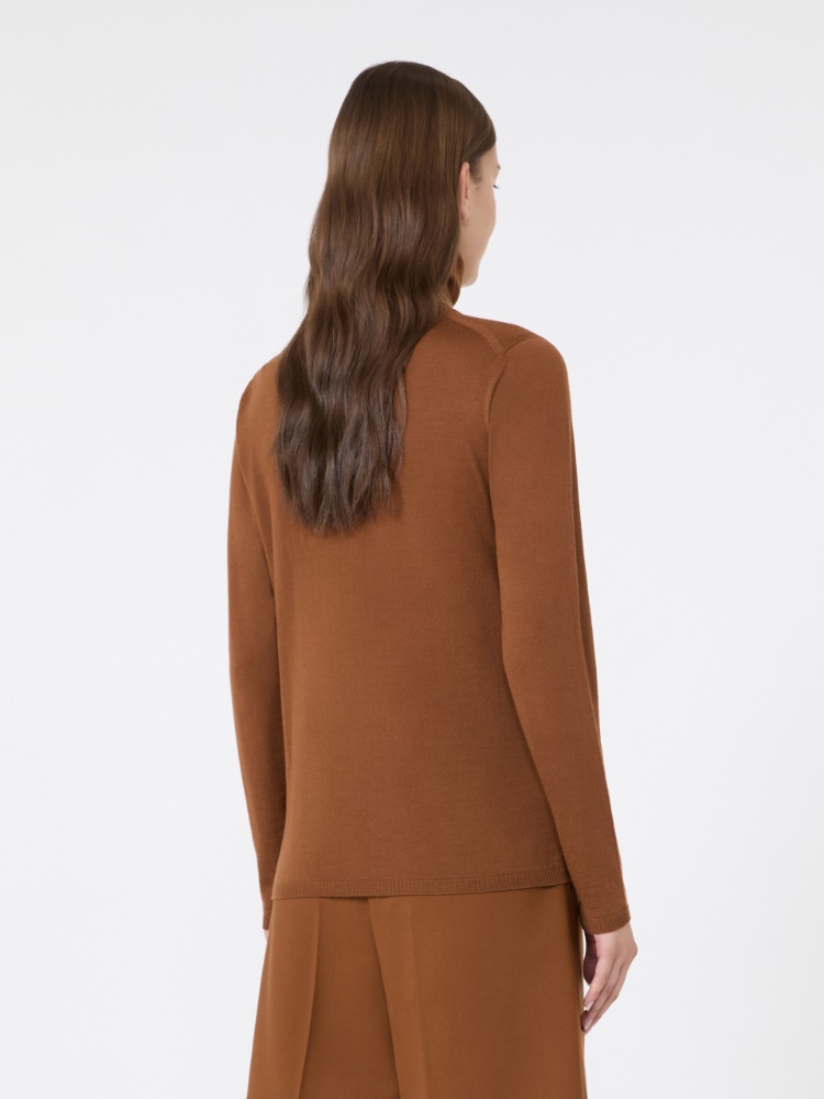 Wool yarn polo-neck sweater - TOBACCO - Max Mara - 3