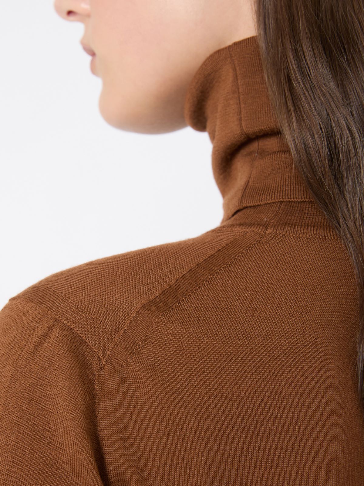 Wool yarn polo-neck sweater - TOBACCO - Max Mara - 4