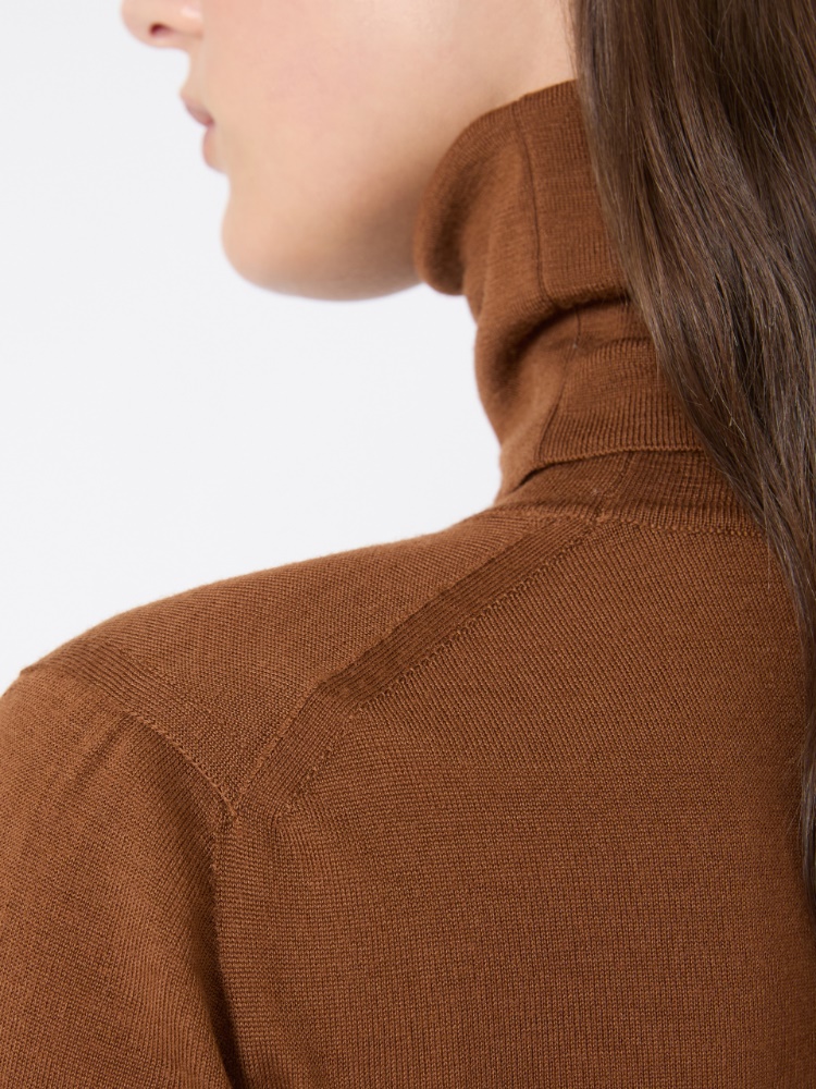 Wool yarn polo-neck sweater - TOBACCO - Max Mara - 4