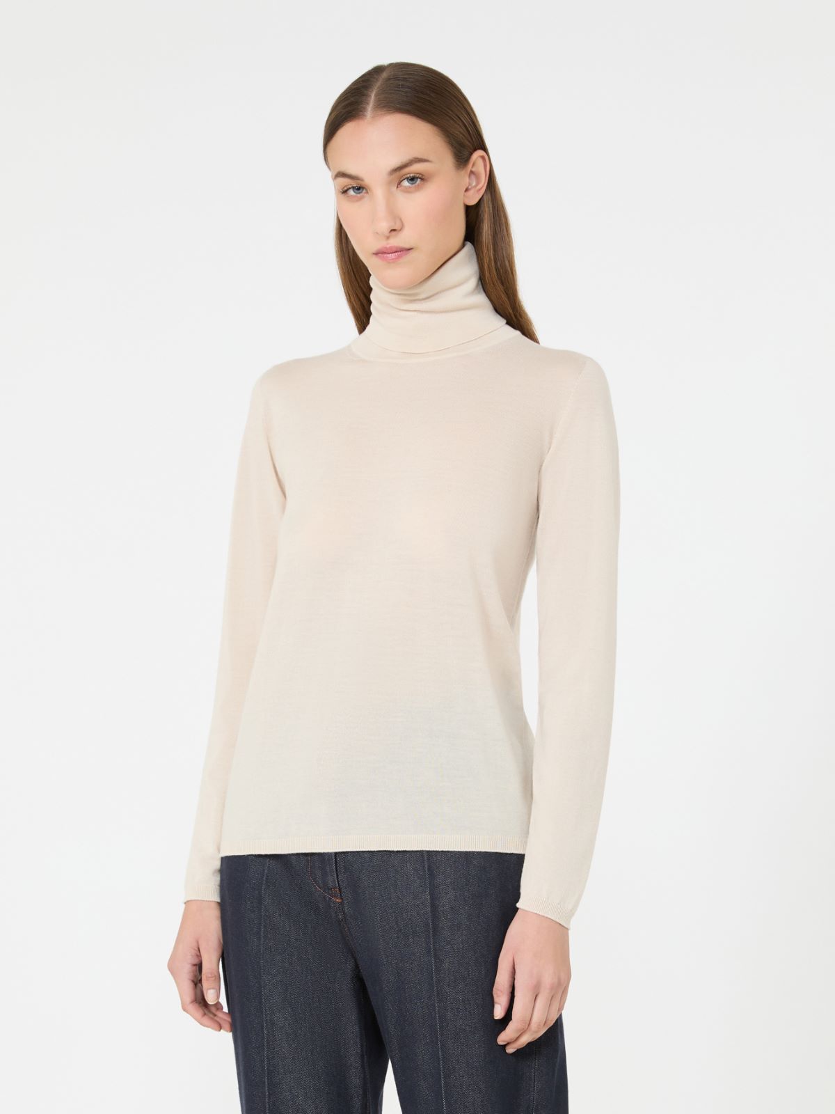 Wool yarn polo-neck sweater - WHITE - Max Mara - 2