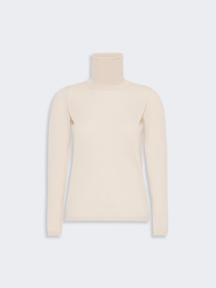 Wool yarn polo-neck sweater - WHITE - Max Mara - 4