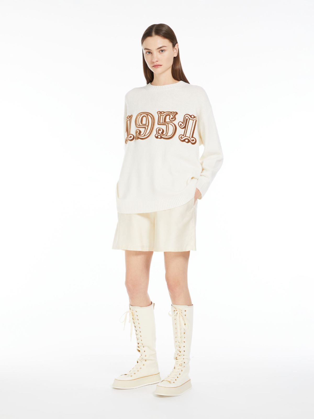 Wool and cashmere jumper - WHITE