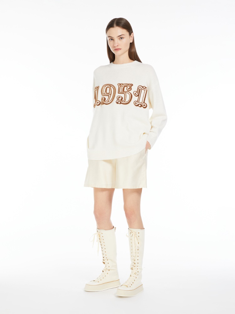 Wool and cashmere jumper - WHITE - 1