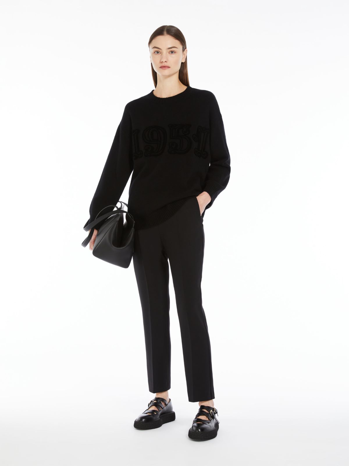 Wool and cashmere jumper - BLACK
