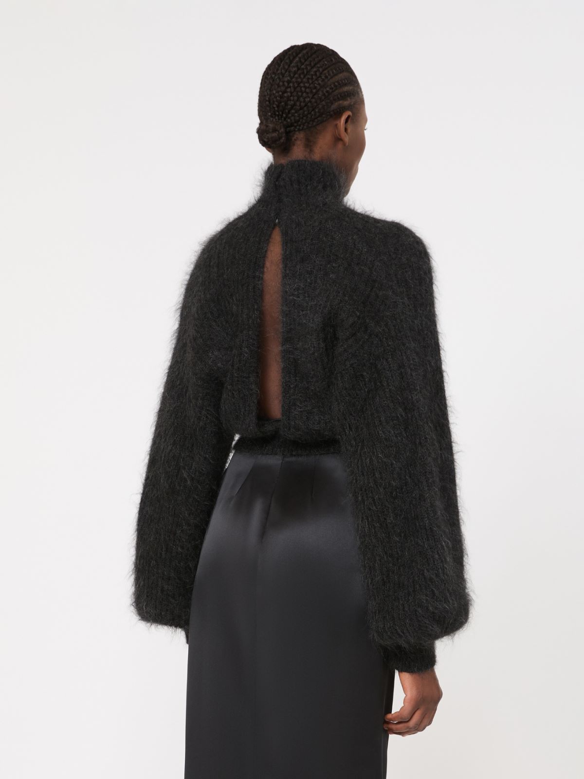 Mélange mohair yarn jumper - DARK GREY - Max Mara - 3