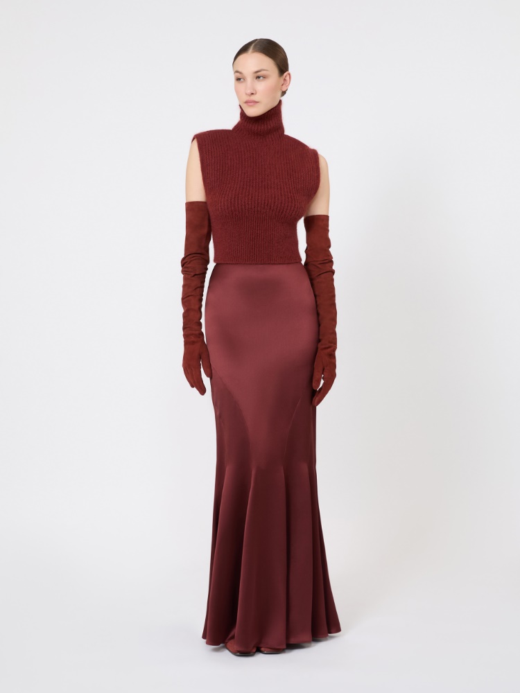 Jersey entallado de mohair - MARRON BORDEAUX