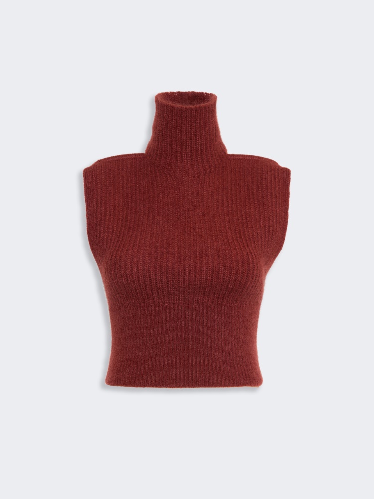 Jersey entallado de mohair - MARRON BORDEAUX