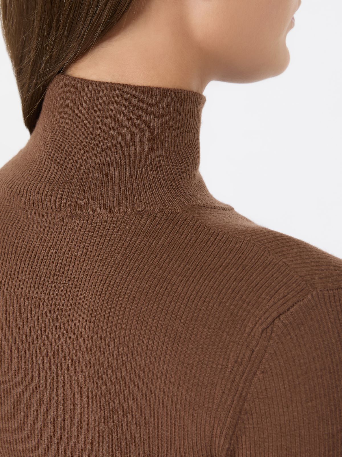 Wool yarn polo-neck sweater - BROWN - Max Mara - 4