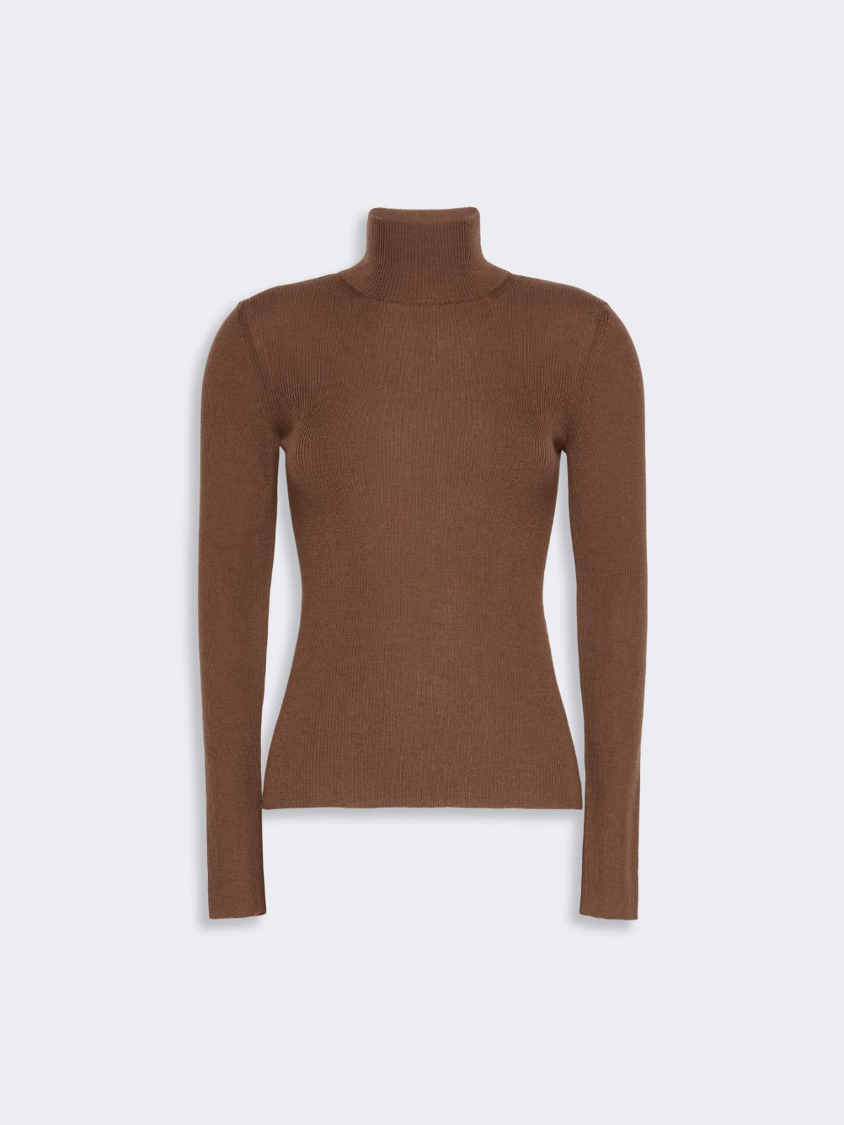 Wool yarn polo-neck sweater - BROWN - Max Mara - 5
