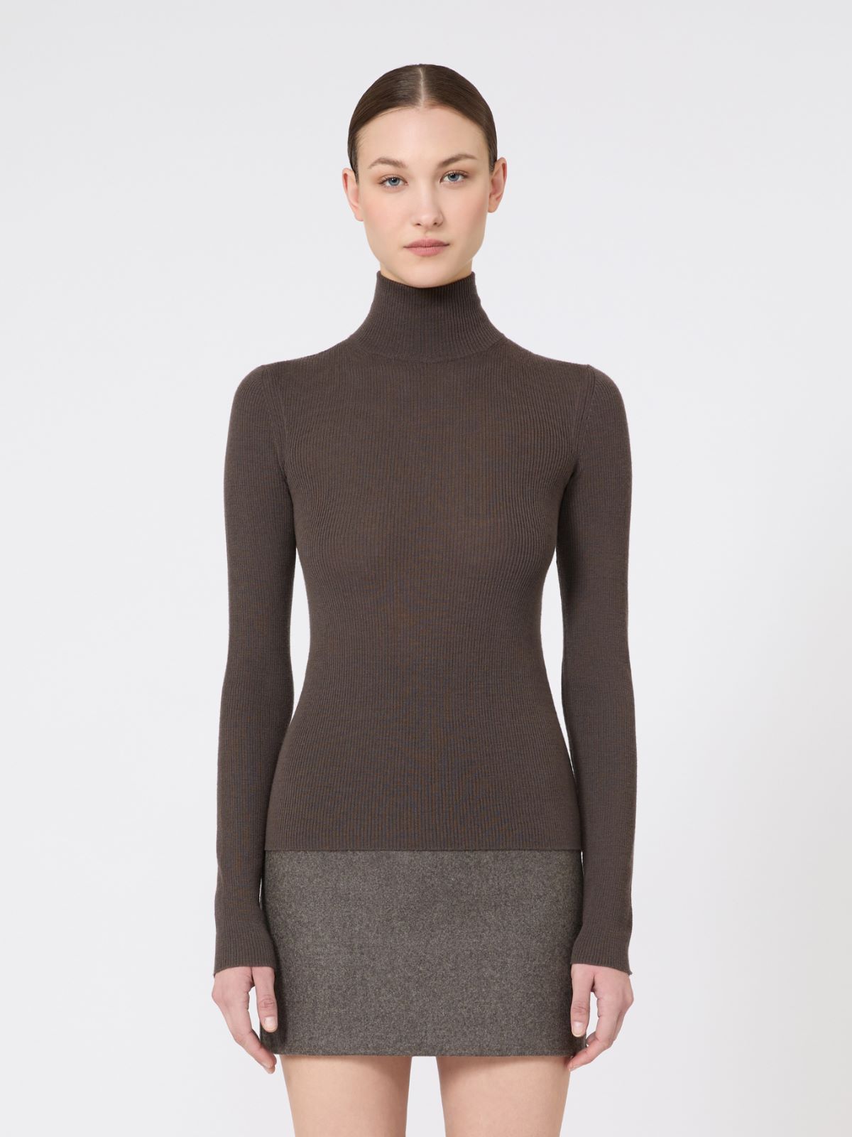 Wool yarn polo-neck sweater - MUD - Max Mara - 2