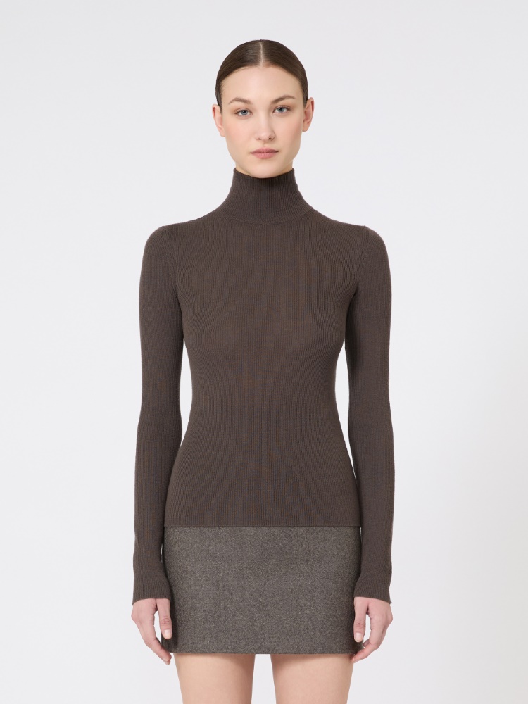 Wool yarn polo-neck sweater - MUD - Max Mara - 2