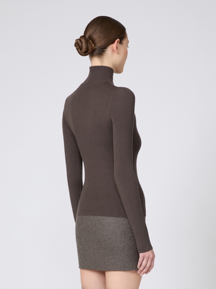 Wool yarn polo-neck sweater - MUD - Max Mara - 3
