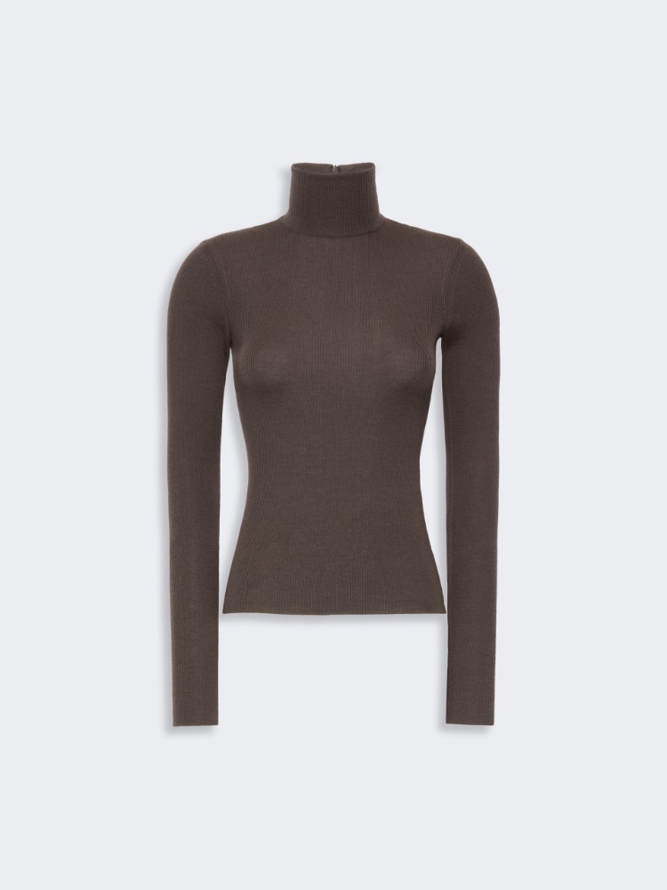 Wool yarn polo-neck sweater - MUD - Max Mara - 5