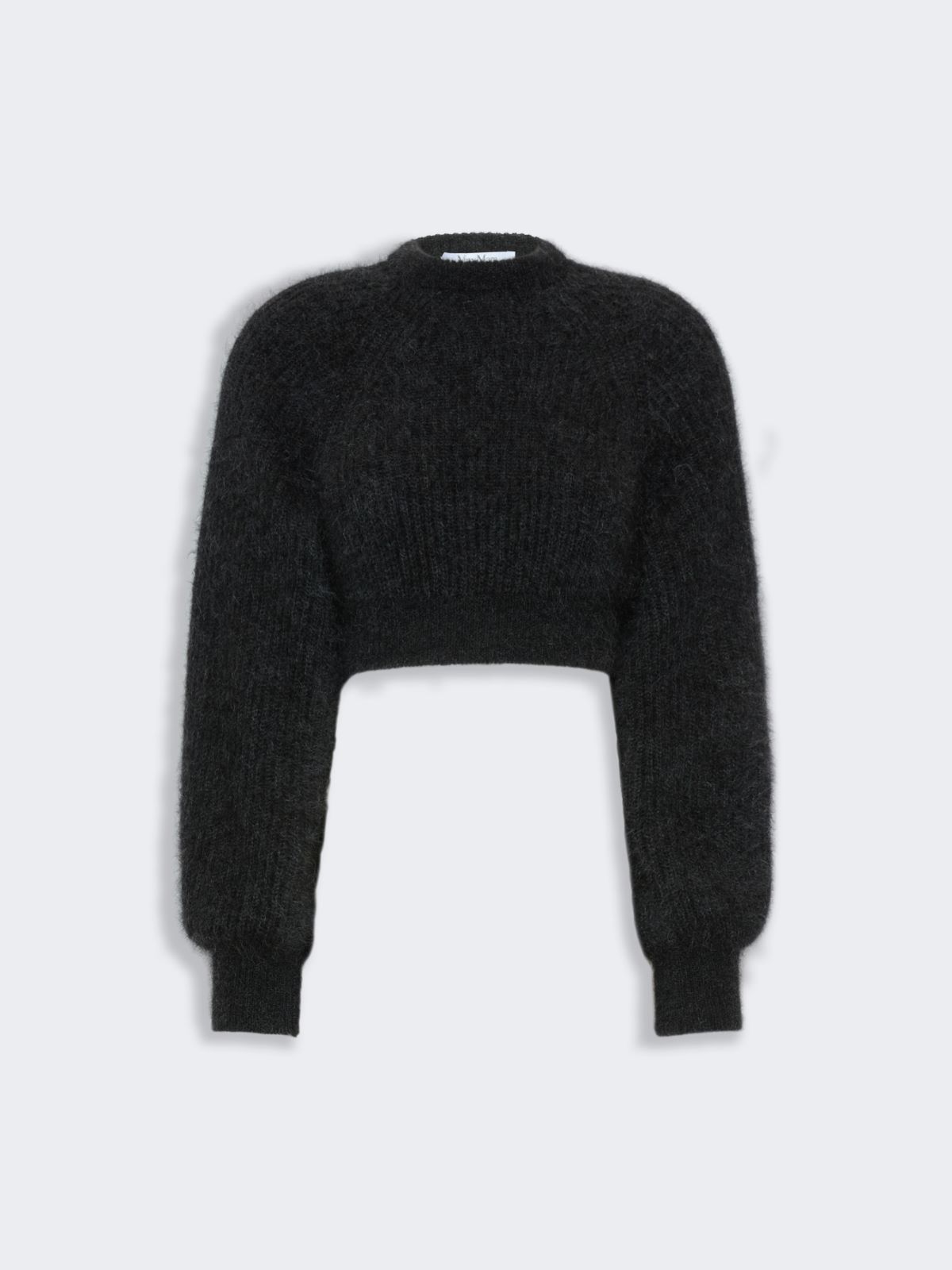 Mélange mohair cropped jumper - DARK GREY - Max Mara - 5