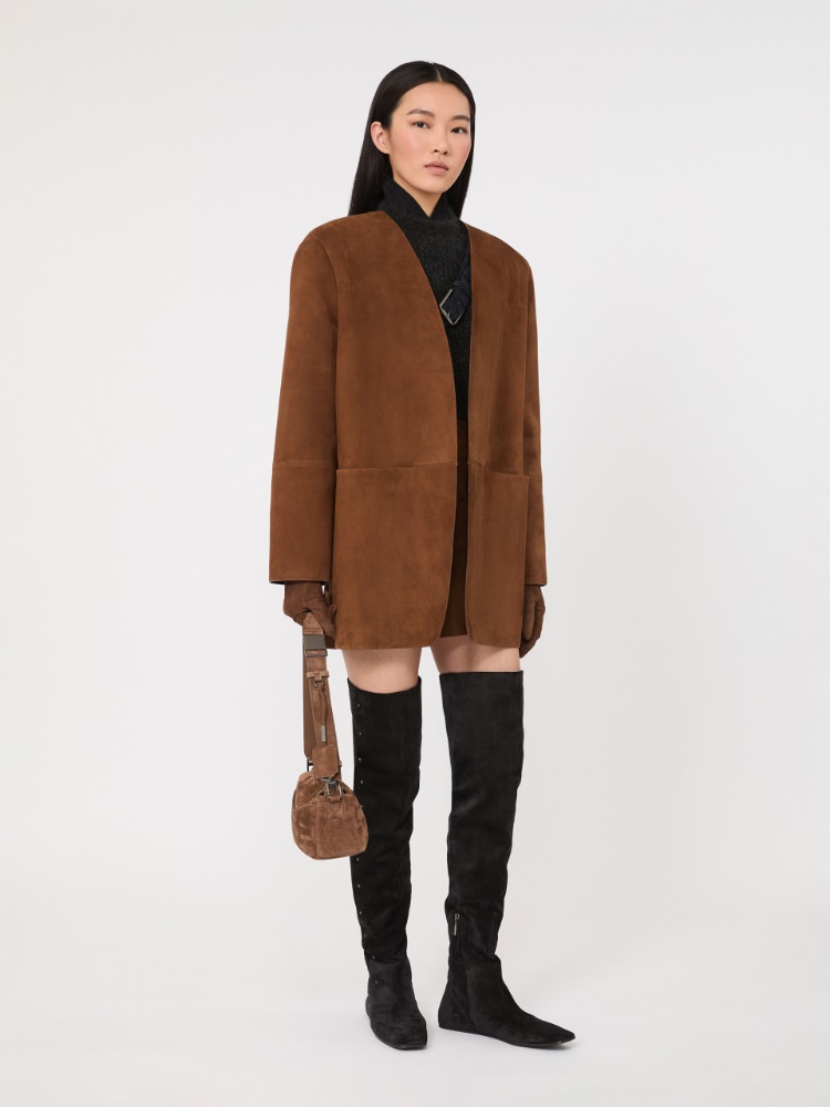 Mélange mohair cropped jumper - DARK GREY - Max Mara