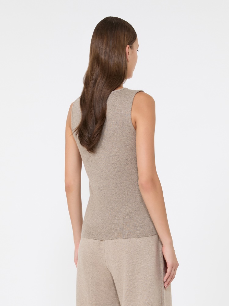 Wool and cashmere top - BEIGE - Max Mara - 3