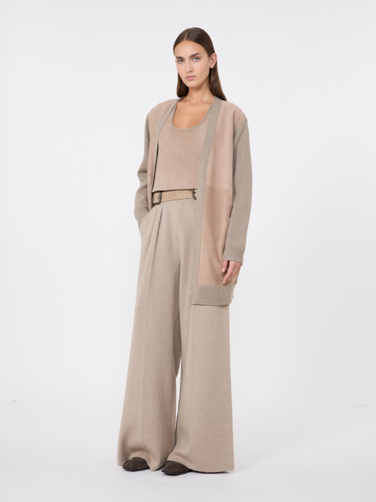 Wool and cashmere top - BEIGE