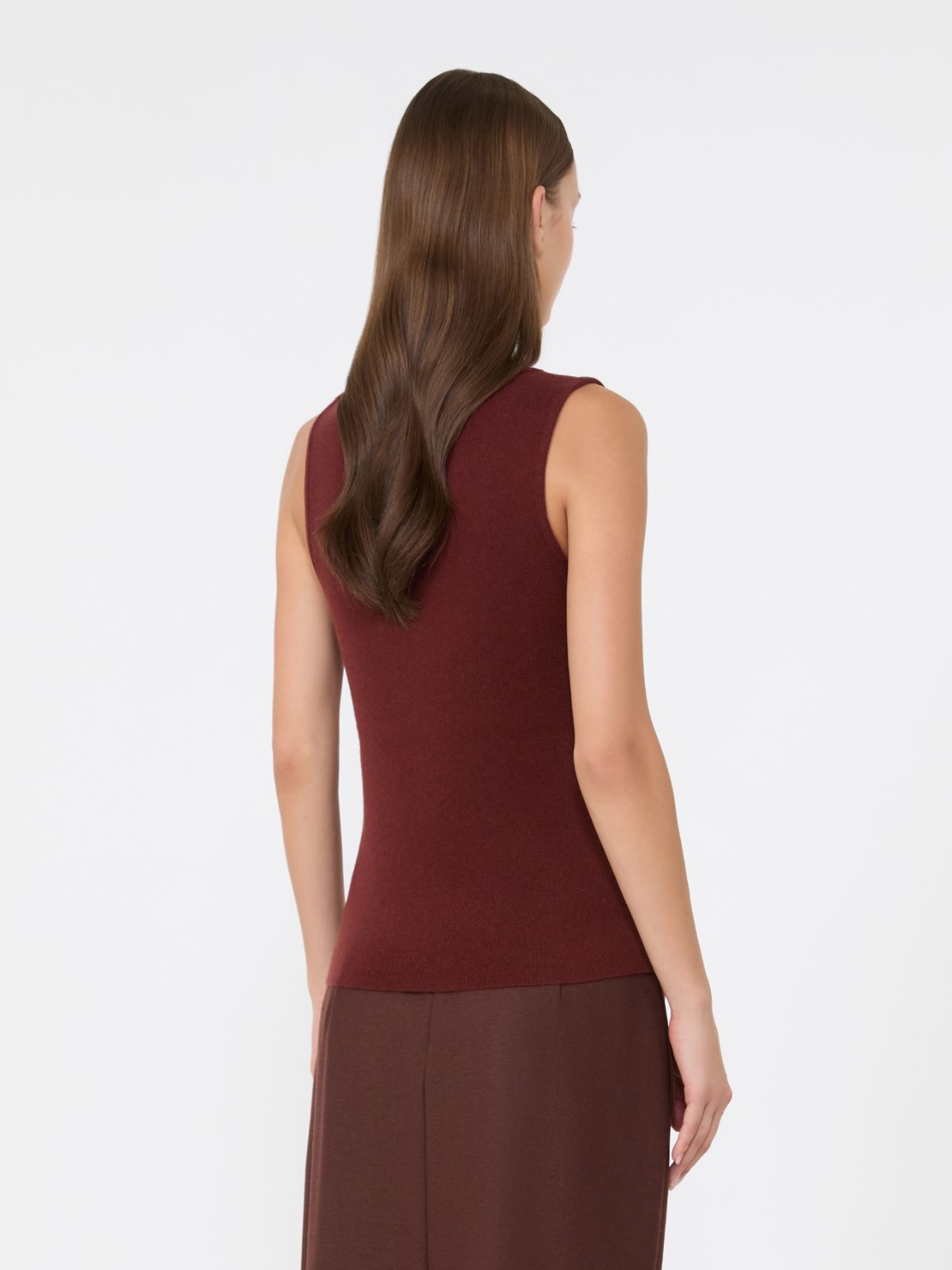 Wool and cashmere top - BROWN BORDEAUX - Max Mara - 3