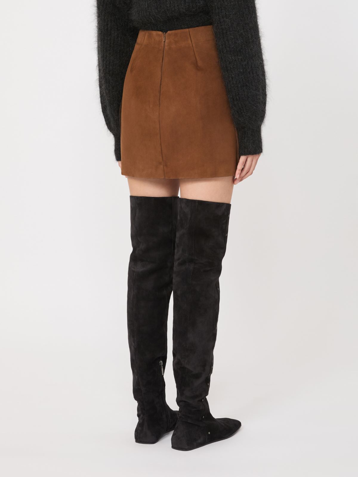 Short suede skirt - BROWN - Max Mara - 3