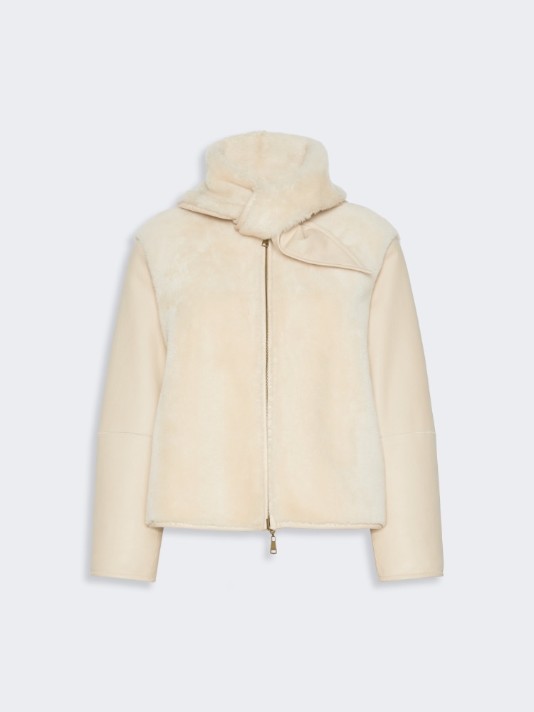 Reversible short Nappa sheepskin coat - IVORY