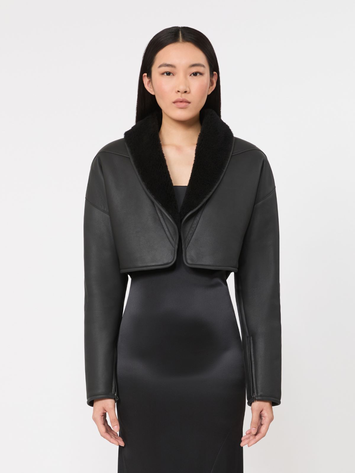 Cropped-Jacke aus Lammfell - ANTHRAZIT - Max Mara - 2