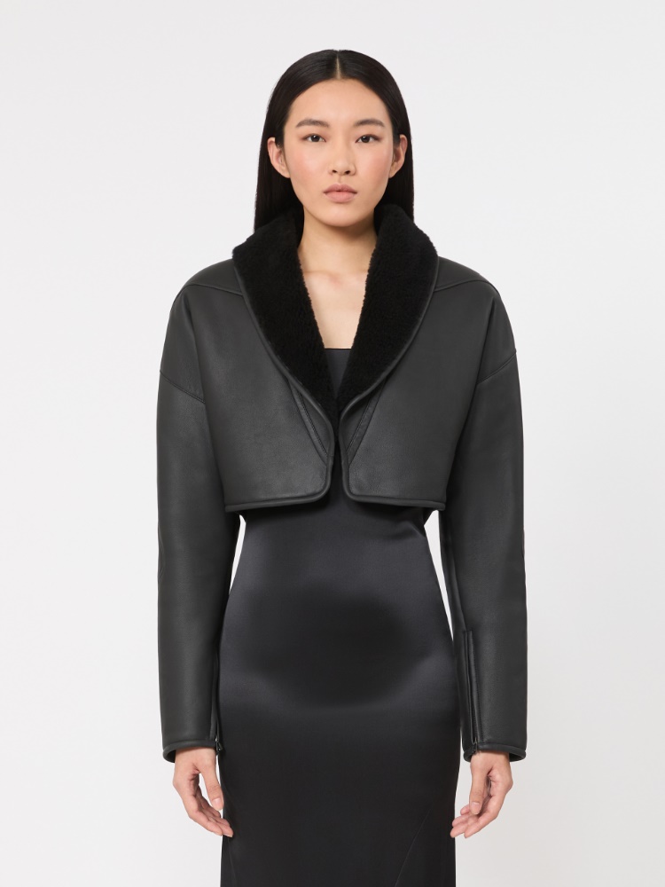 Cropped-Jacke aus Lammfell - ANTHRAZIT - Max Mara - 2
