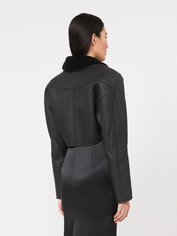 Cropped-Jacke aus Lammfell - ANTHRAZIT - Max Mara - 3