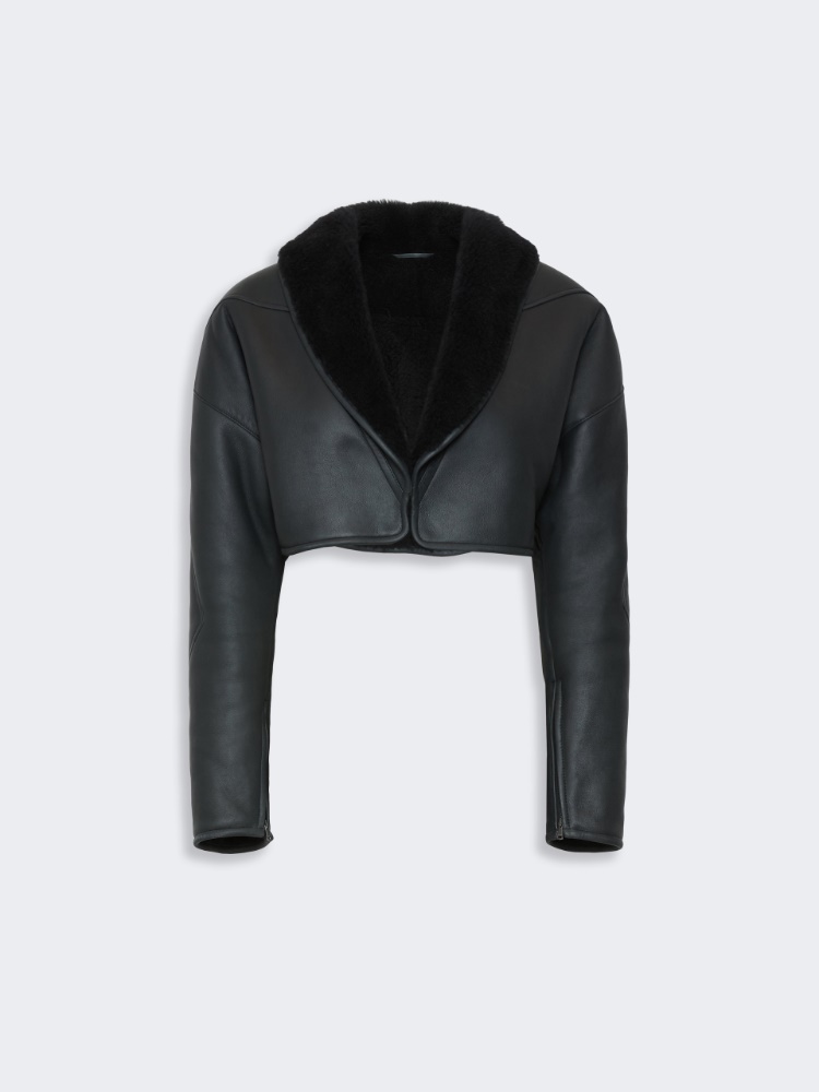 Cropped-Jacke aus Lammfell - ANTHRAZIT - Max Mara - 5