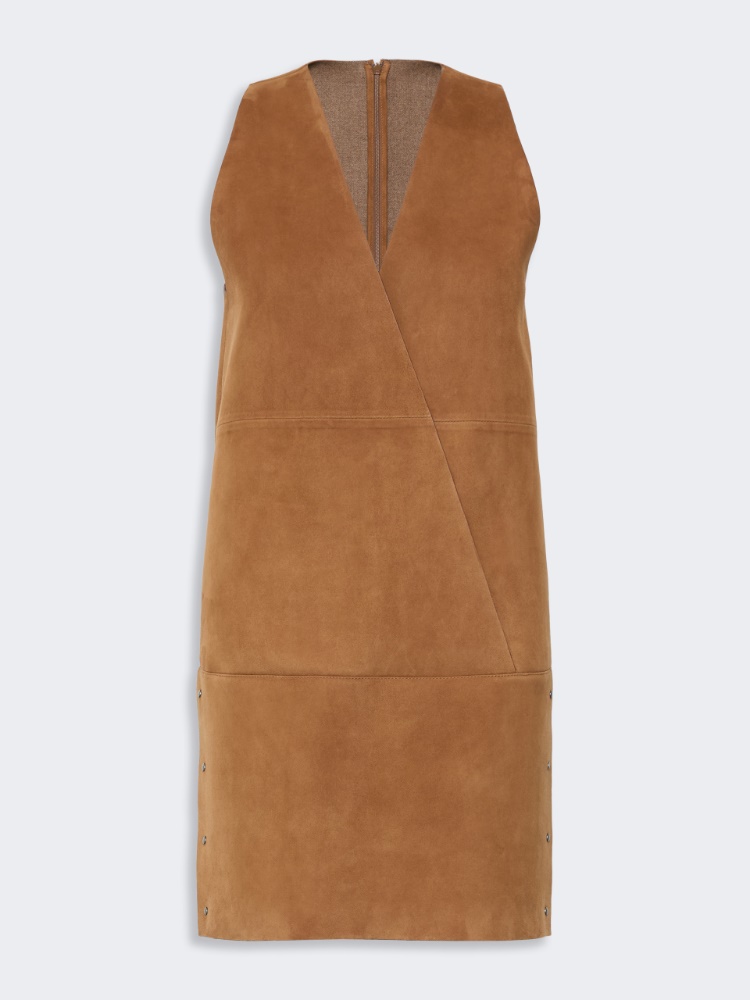 Short suede dress - CAMEL