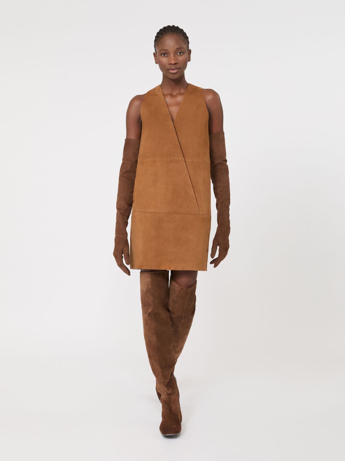 Short suede dress - CAMEL - Max Mara