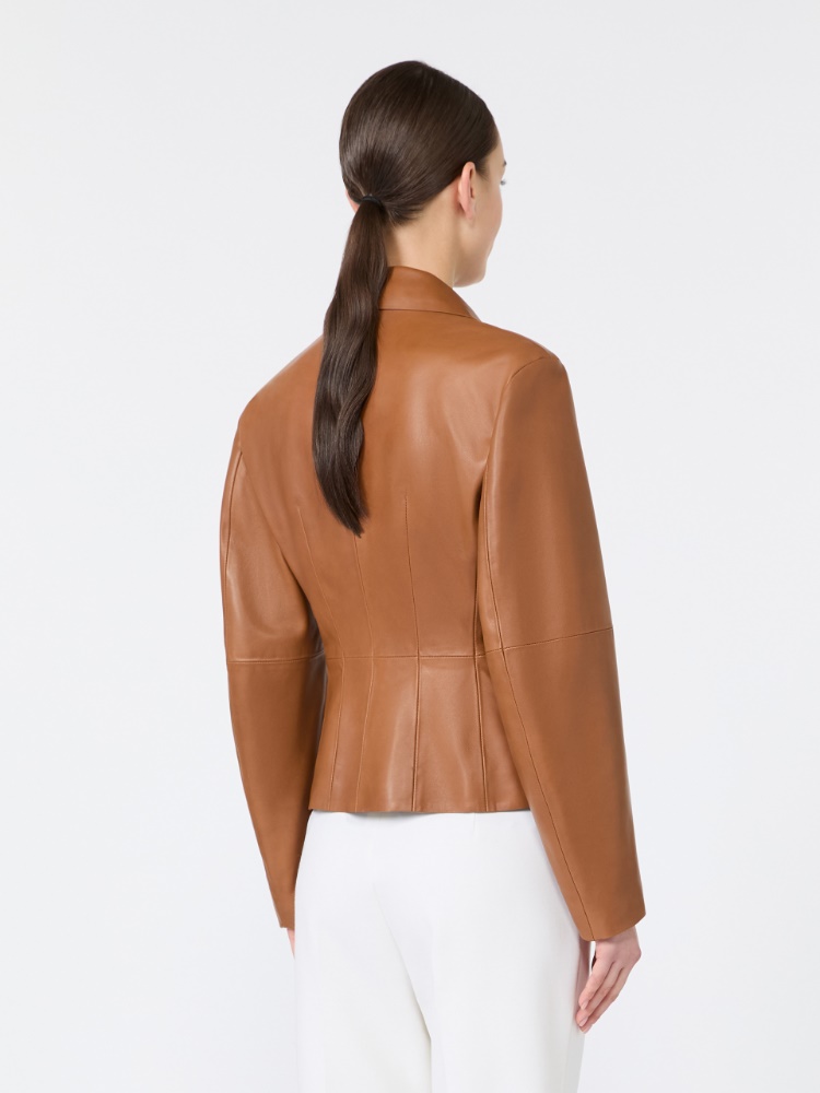 Single-breasted Nappa leather jacket - CUIR DE VACHE - Max Mara - 3