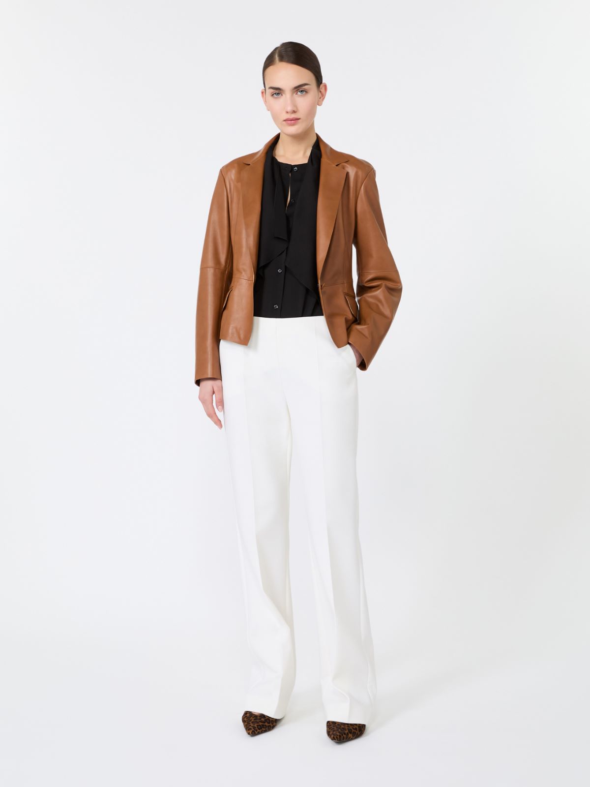 Single-breasted Nappa leather jacket - CUIR DE VACHE